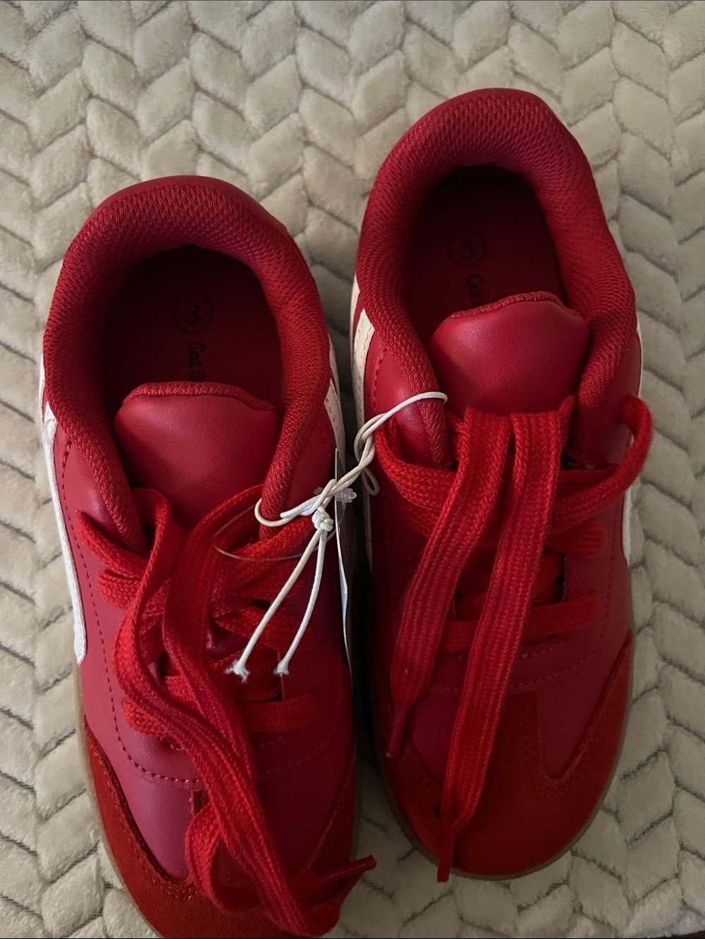 Cat & Jack Red Kids Sneakers with White Side Stripe - Picture 7 of 7